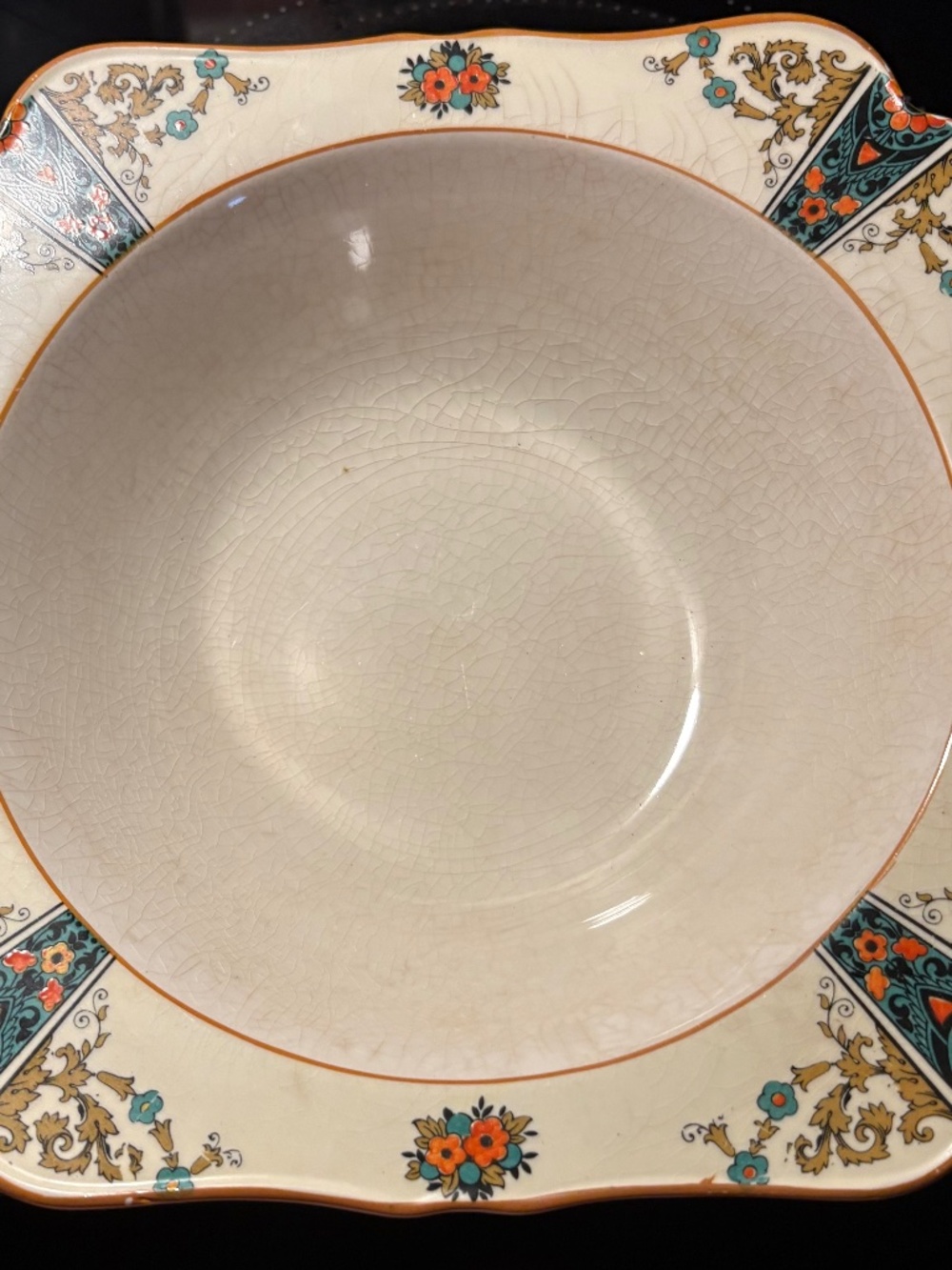 Crown Ducal Bowl Vintage Floral Square